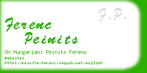 ferenc peinits business card